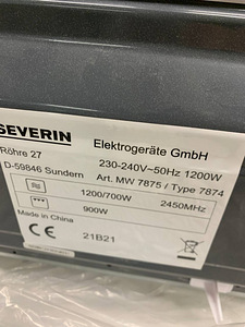 LOT! Mikrolaineahi SEVERIN MW 7875 20L (5 foto / 10)