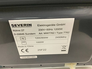 LOT! Mikrolaineahi Severin MW 7762 20l 1000W (5 foto / 9)