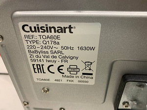 UUS Cuisinart TOA60E 7in1 kuumaõhufritüür miniahi grll (3 foto / 10)
