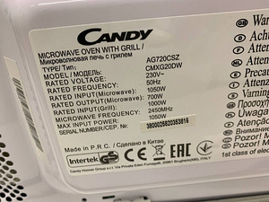 LOT! Candy CMXG20DW grilliga mikrolaineahi, 1000 W (4 foto / 10)