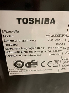 LOT! Toshiba MW-AM20PF 1250-1320 W 20L mikrolaineahi (5 foto / 10)