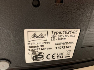 LOT! Melitta Filter kohvimasin klaaskannuga1021-05 (3 foto / 8)