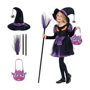 LOT! UUS Laste kostüüm Witch, must/lilla ,L 10-12 a (1 foto / 5)