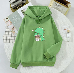 ЛОТ! НОВАЯ женская флисовая толстовка Kawaii, Green-3 XXL (5 фото из 5)