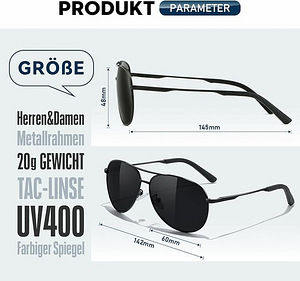 WearPro polariseeritud päikeseprillid, mustad halli raamiga (7 foto / 7)