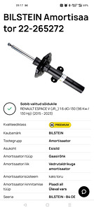 Bilstein amordid Renault Espace V (1 foto / 1)