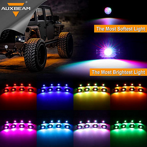 8 Pods RGB LED Rock Lights with Bluetooth Controller (uus) (2 foto / 8)