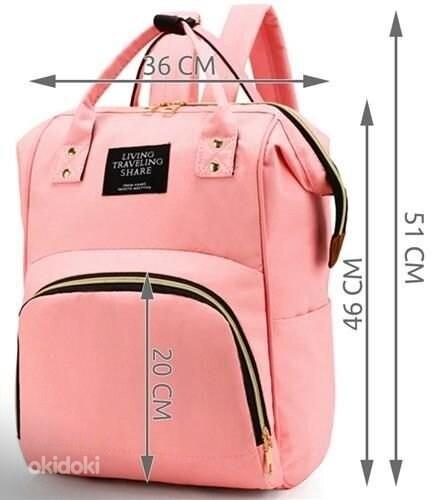 Сумка для мамы-рюкзак, розовая (фото #5)
