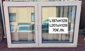 PVC aknad 197/201 x 129 -2tk