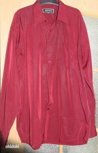 Красная мужская рубашка, размер 41/42 (фото #2)