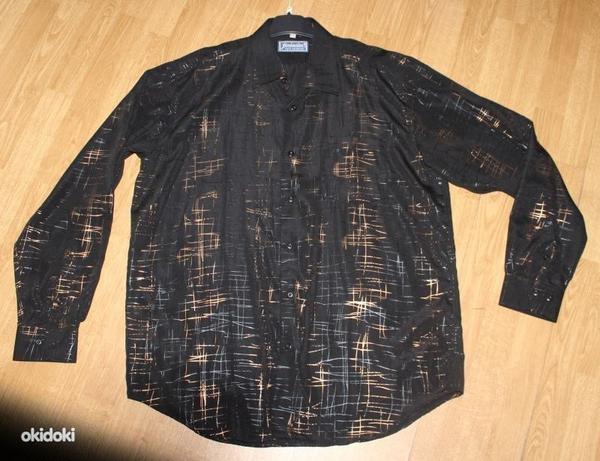 Чёрная мужская рубашка, размер 43/44 (фото #1)