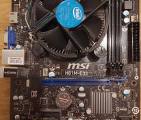 Motherboard emaplaat H81M-E33 LGA1150 + CPU i3-4170 + fan