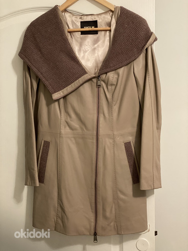 Новая лайковая кожаная куртка с капюшоном M (фото #1)
