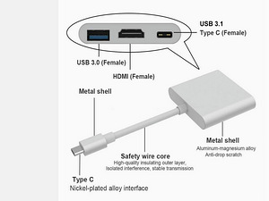 Adapter USB Type-C To HDMI USB 3.0 Type-C (6 foto / 6)