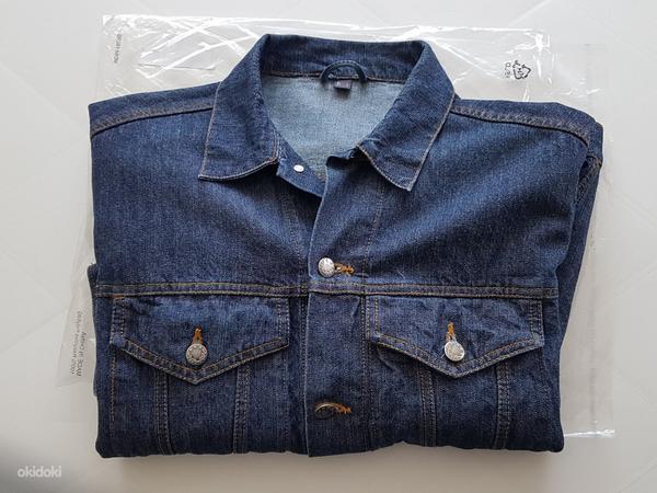 Темно-синяя джинсовая куртка L-XL