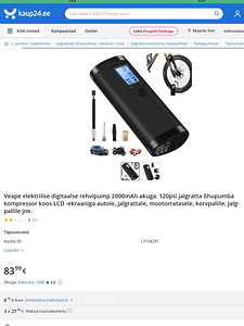 Veape elektrilise digitaalse rehvipump (6 foto / 10)