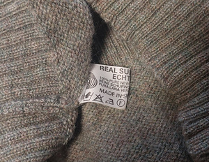 Sweater Glenhusky of Scotland 100% Wool Leather Patch L (4 foto / 8)