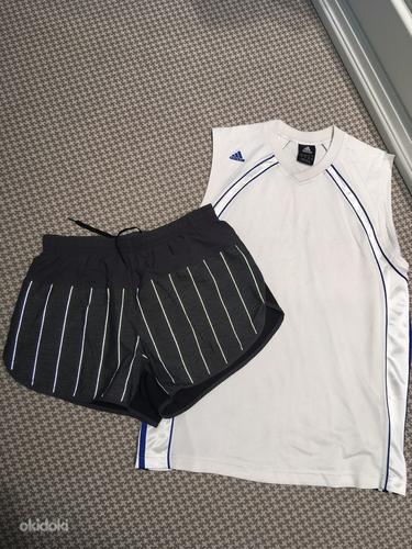 Рубашка adidas L и брюки для бега M (фото #1)