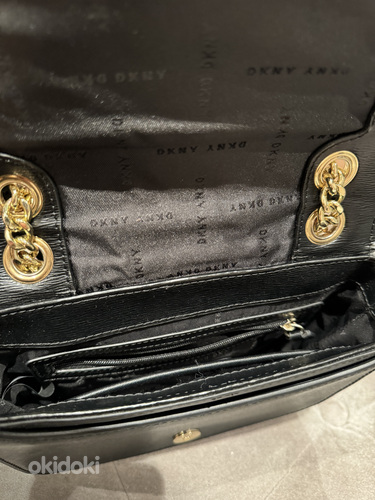 DKNY черная кожаная сумка (фото #4)