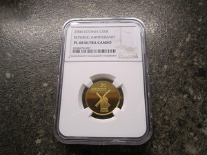 50 krooni 2008 a. Kuld 999 kaal 8,64 g. (1 foto / 3)