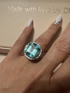 Smaragd/emerald 15,48 ct (!) teemant sõrmus, plaatina (5 foto / 8)