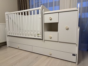 Kasvav voodi kummutiga Lorelli Mini Max New, 120x60, valge (1 foto / 5)