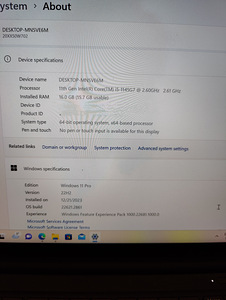 Lenovo ThinkPad X1 Carbon Gen 9 i5-1145G7 16GB 256GB 14''