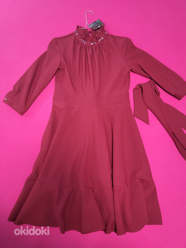 Торжественное платье бордового цвета s. М (фото #8)