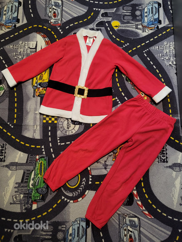 Santa (päkapiku) H&M fliisikostüüm (vaata mõõtud) ~ s 134 (foto #1)