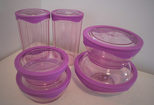 UUS. Säilitusnõude komplekt Sunrise Jasmine (Tupperware) (5 foto / 9)