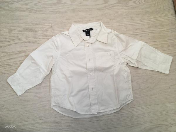 Poiste valge triiksärk, suurus 86 (foto #1)