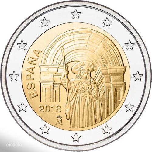Испанский 2 евро 2018 Сантьяго-де-Компостела, UNC (фото #1)