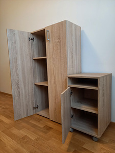 Uuevaaärne komplekt: Riiul-kapp + ratastega kapp/öökapp (8 foto / 10)