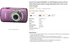 Canon PowerShot SD980IS Väike ja käepärane kaamera! (1 foto / 1)