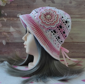 Uus kübar valge roosa 50 - 52 cm
