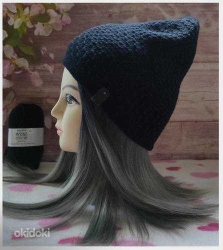 Новая женская зимняя шапочка 100% meriino 54/57 cm (фото #1)