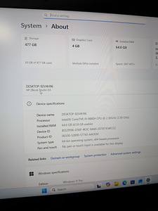 HP zbook studio 5 (i9-9880H,64GB RAM,512GB SSD,P1000, 4h aku (8 foto / 8)