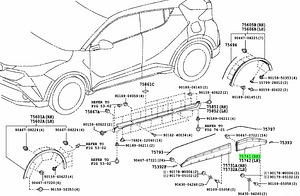 Toyota C-HR tagumise ukse liist 75741-F4010 (3 foto / 3)
