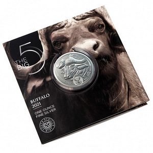 2021 1 oz 5 Rand South African Big Five Silver Buffalo Coin (1 foto / 3)