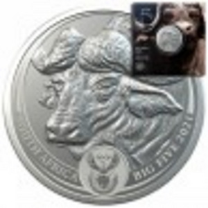 2021 1 oz 5 Rand South African Big Five Silver Buffalo Coin (3 foto / 3)