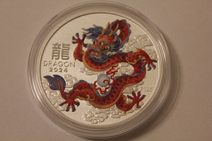 Austraalia Lunar III Draakonid 1 OZ hõbe värvilised (4 foto / 5)