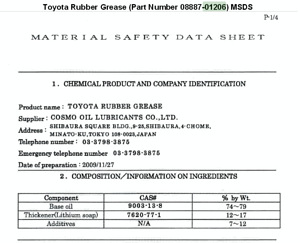 Pidurisüsteemi määre Toyota 08887-01206 rubber grease (6 foto / 6)