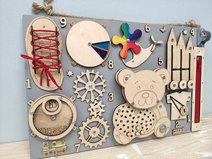 Busyboard (uus, craftmade), lapse arenguks mänguasi. (3 foto / 7)
