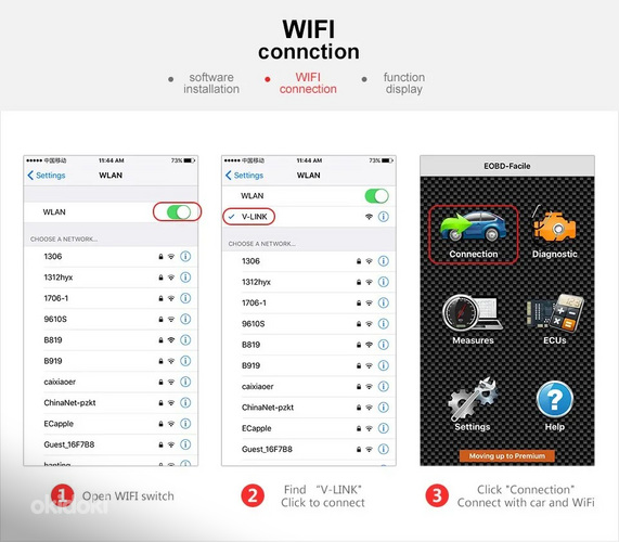 Wi-Fi адаптер OBD2 OBDII ELM327 v1.5 / v2.1 (фото #4)