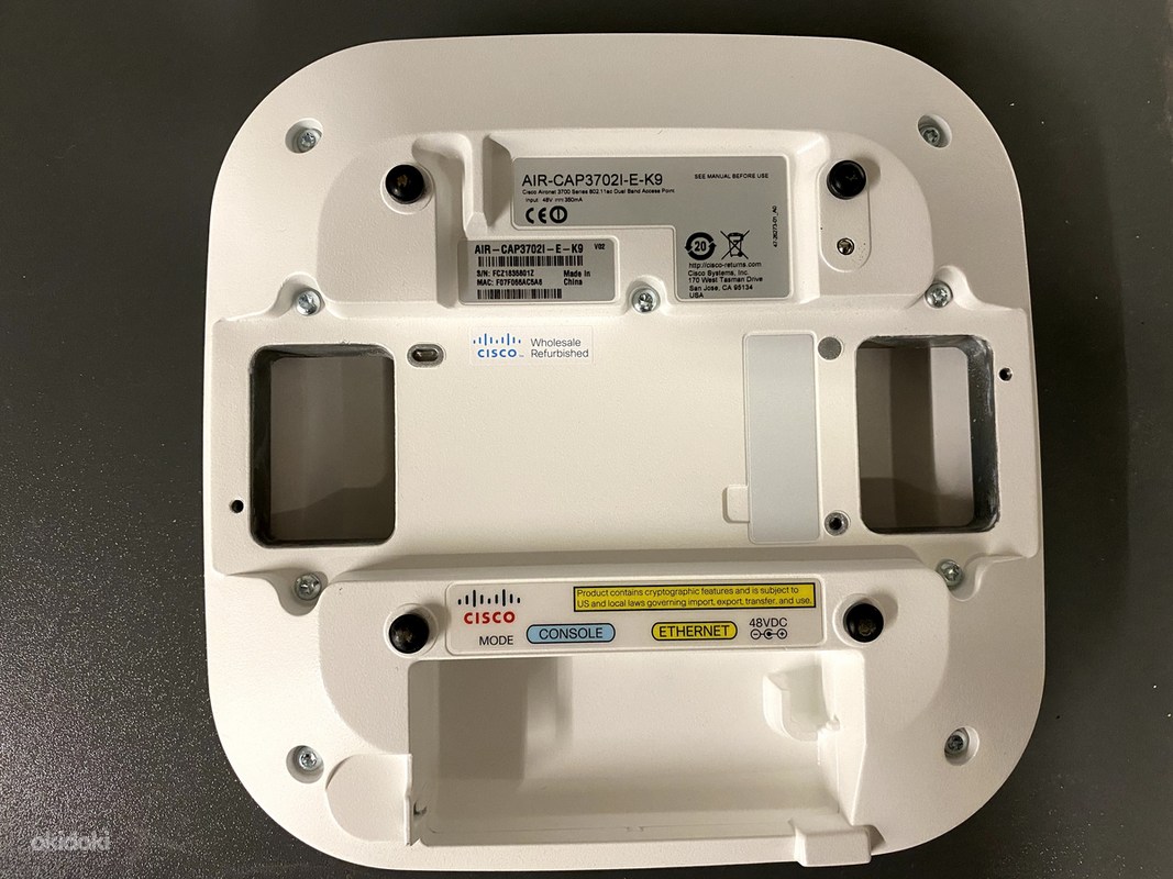 Cisco AIRCAP3702IEK9 2.4GHz Gigabit LAN/WLAN Access Point Tallinn