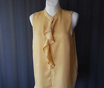 H & M новая блуза с оборками, бело-желтая XL / 40/42