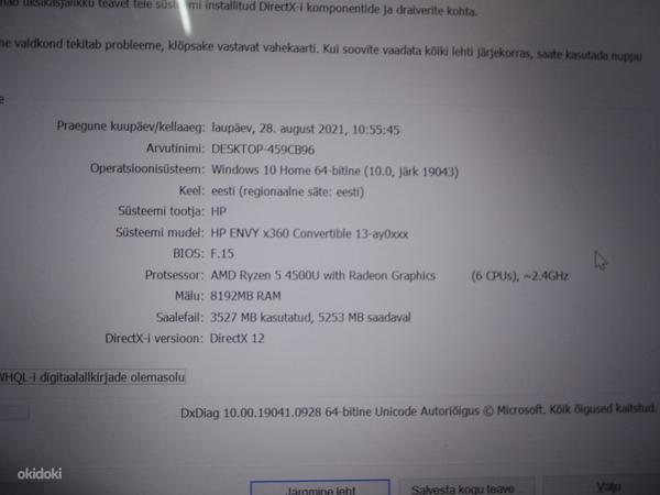 Sülearvuti HP ENVY x360 Convertible 13-ay0xxx 2020 + laadija (foto #6)