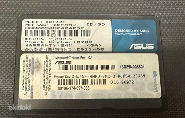 Ноутбук Asus K53S + Зарядка (фото #8)