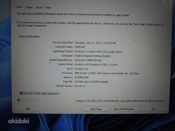 Ноутбук Asus Vivobook X512DA + зарядка (фото #7)