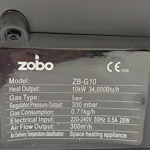Gaasikütteseade Zobo ZB-G10 (4 foto / 4)